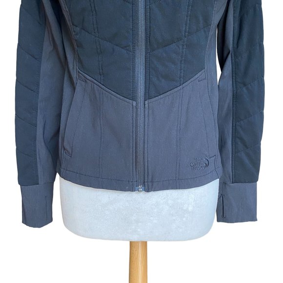 The North Face Pseudio Quilted Jacket Black Gray Gorpcore Activewear Hiking -M - Picture 4 of 16